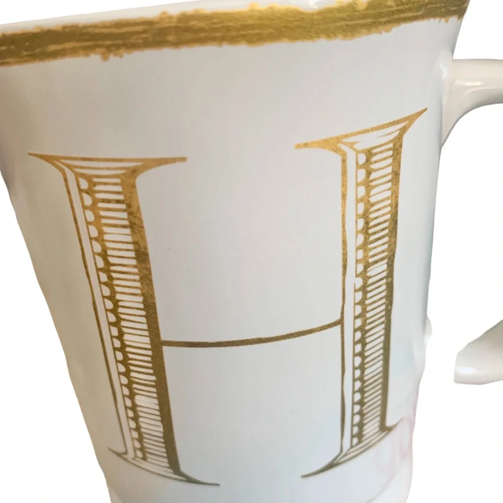 2-Williams Sonoma Initial monogram K Coffee Mug